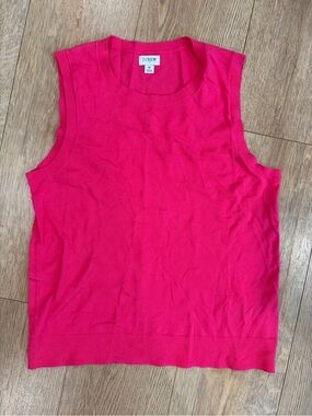J.Crew Bright Pink Cotton Sleeveless Sweater Tank Top Medium